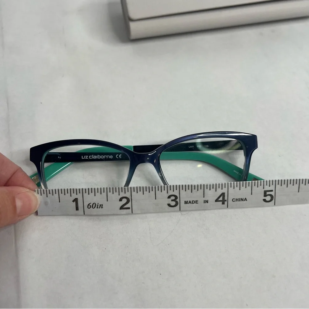 Liz Claiborne‎ Eyeglasses Frame L441 PID Women's Blue Full Rim Rectangular 135